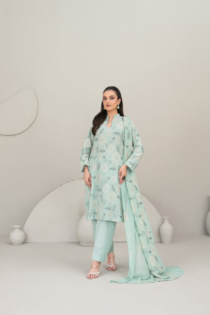 QAREENA 3pcs Un-Stitched Emb Karrandi [D-5262]