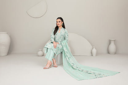 QAREENA 3pcs Un-Stitched Emb Karrandi [D-5262]