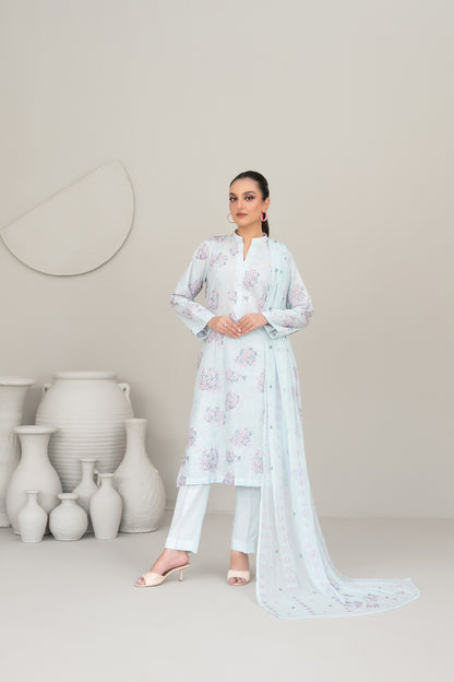 QAREENA 3pcs Un-Stitched Emb Karrandi [D-5269]