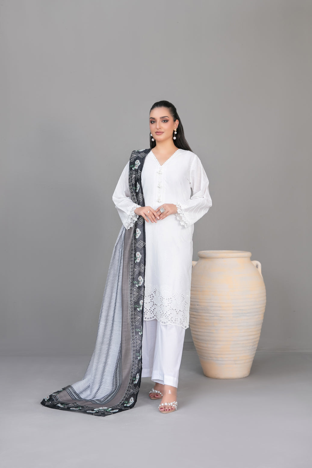 Rinesa 3pcs Stitched Schiffli Emb Lawn [D-1904]