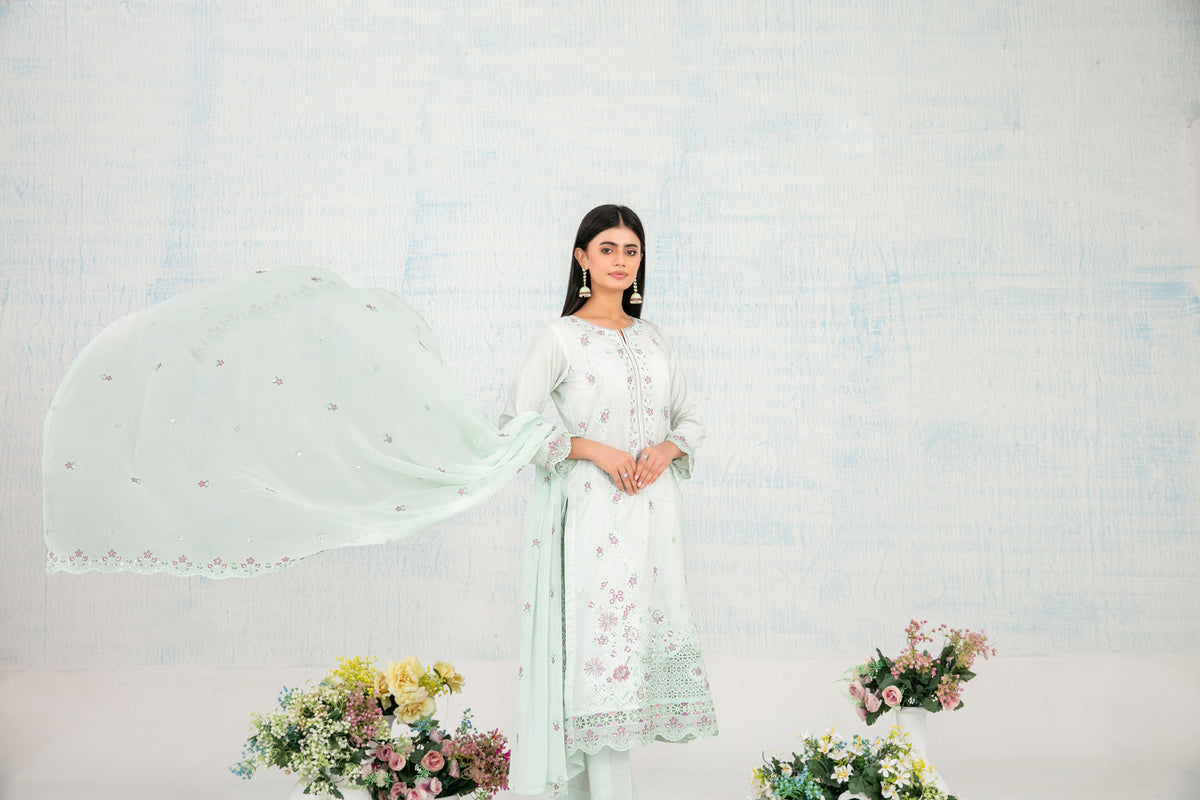MIRAE 3pcs Un-Stitched Emb Lawn [D-5213]