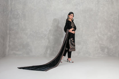 SINCERA 3pcs Un-Stitched Fancy Heavy Emb Velvet [D-5710]