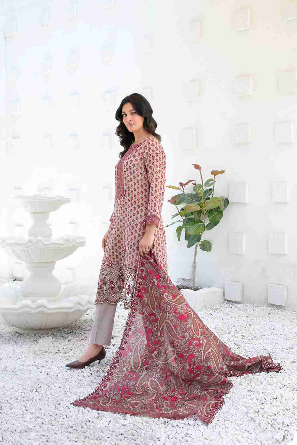 Ayna 3Pcs Unstitched Printed Lawn [D-3949]