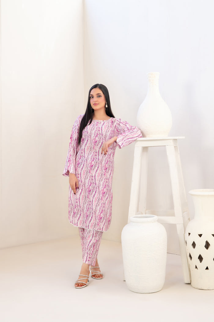 Falisha 2pcs Stitched Printed Staple [D-5674]