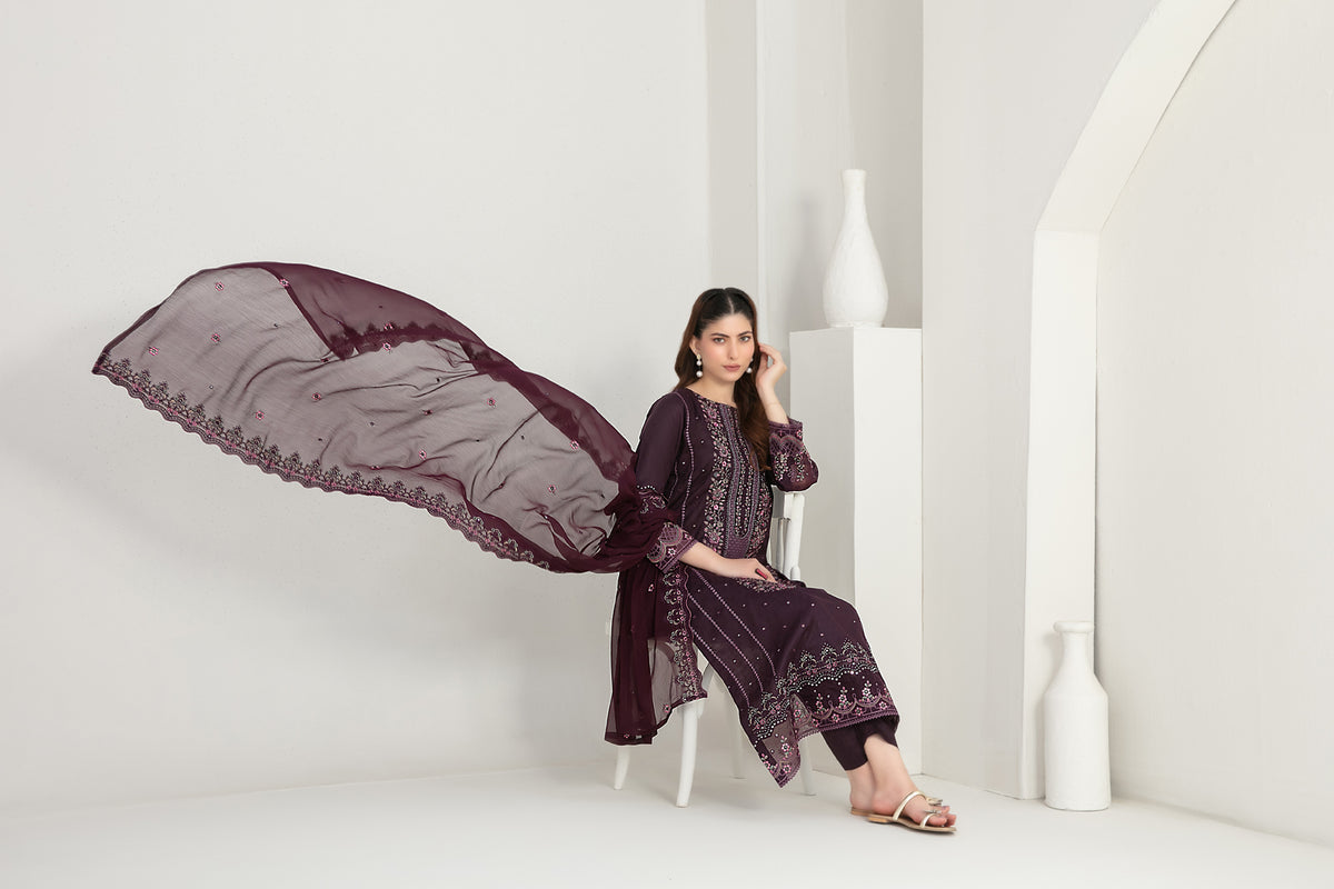 IRYSSA V1 3pcs Un-Stitched Emb Staple [D-5527]