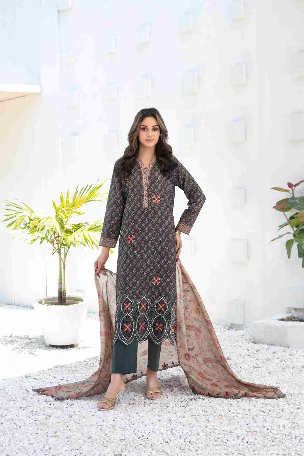 Ayna 3Pcs Unstitched Printed Lawn [D-3947]