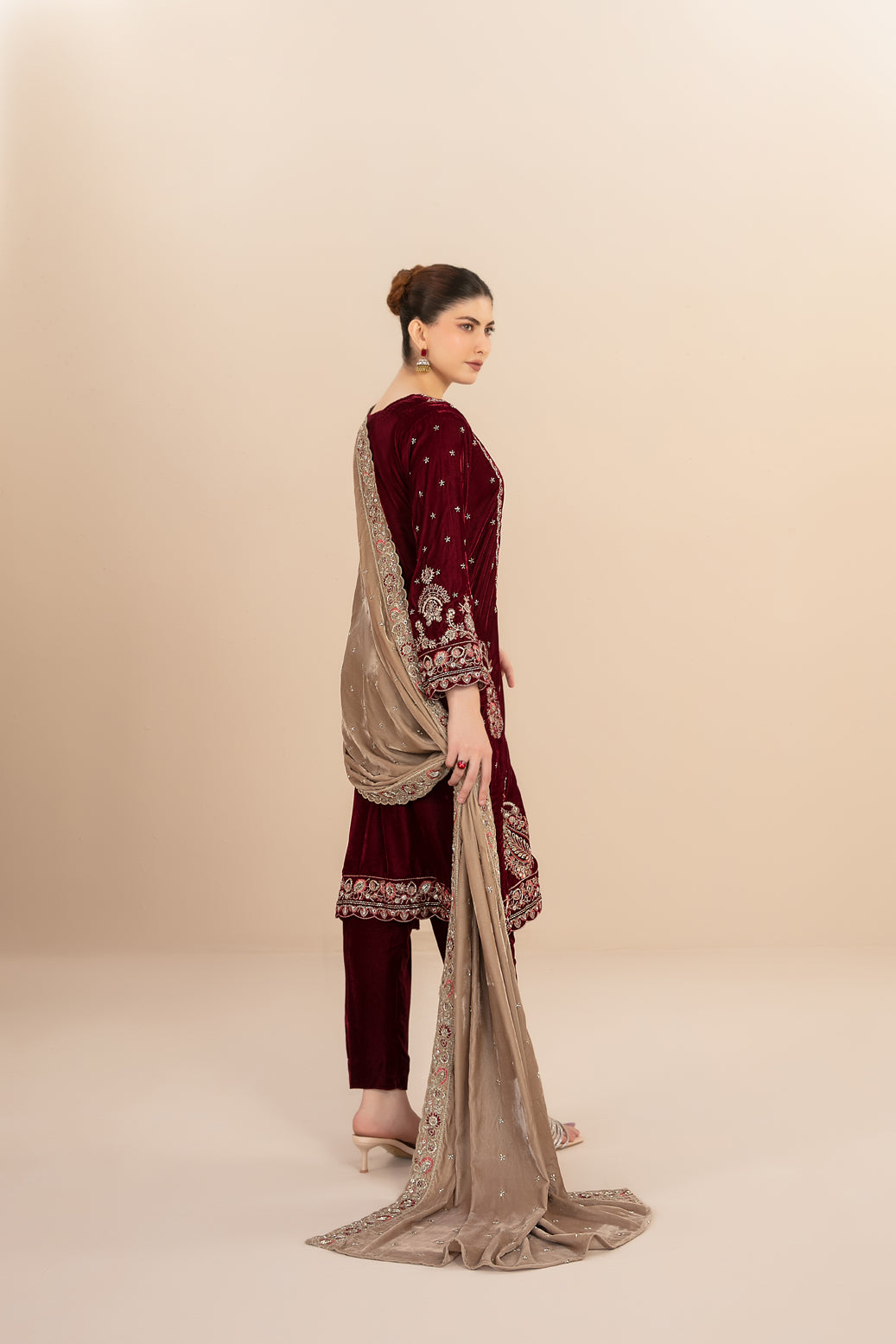 MILAN 3pcs Un-Stitched Fancy Heavy Emb Velvet [D-5712]