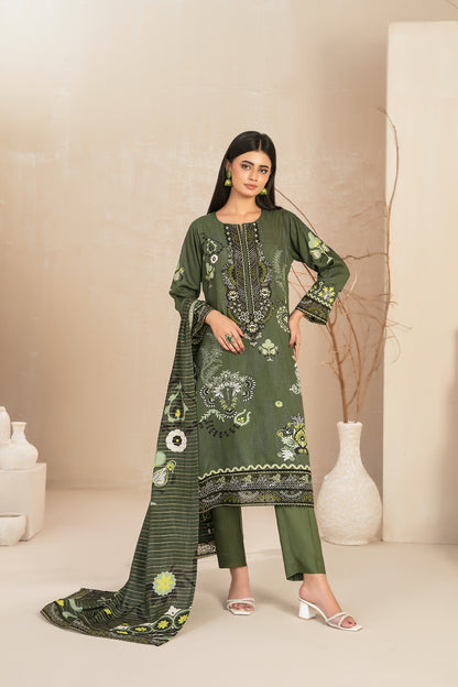 IORA 3pcs Un-Stitched Emb Printed Staple [D-5515]