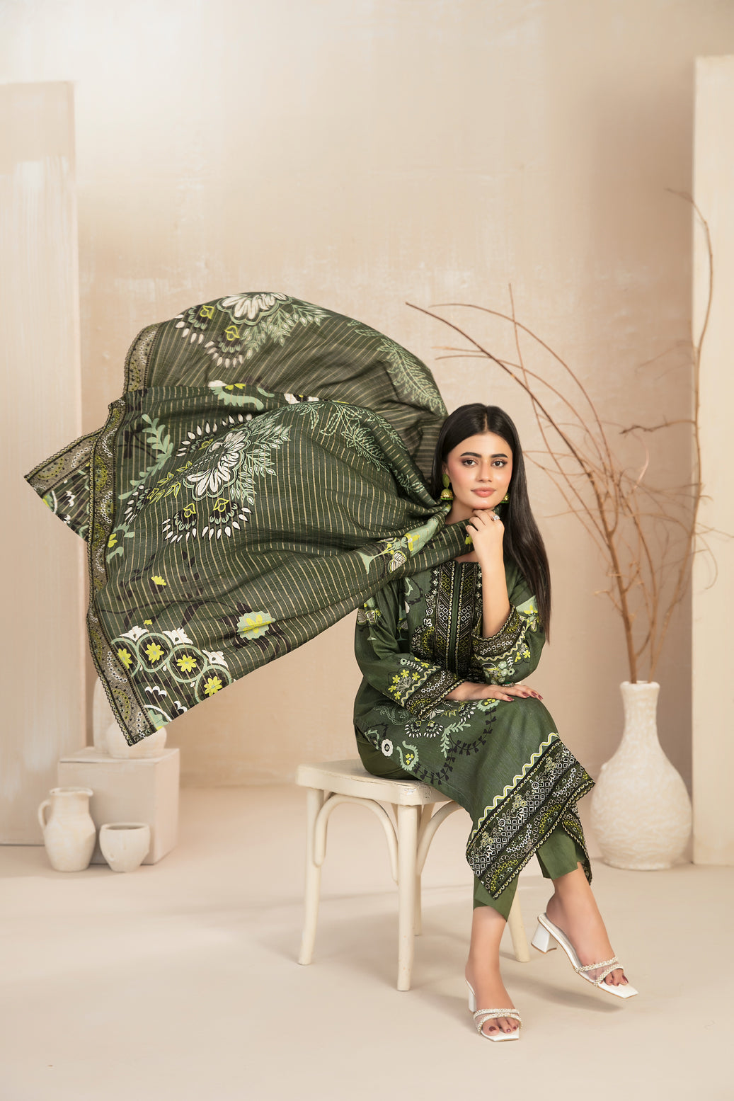 IORA 3pcs Un-Stitched Emb Printed Staple [D-5515]