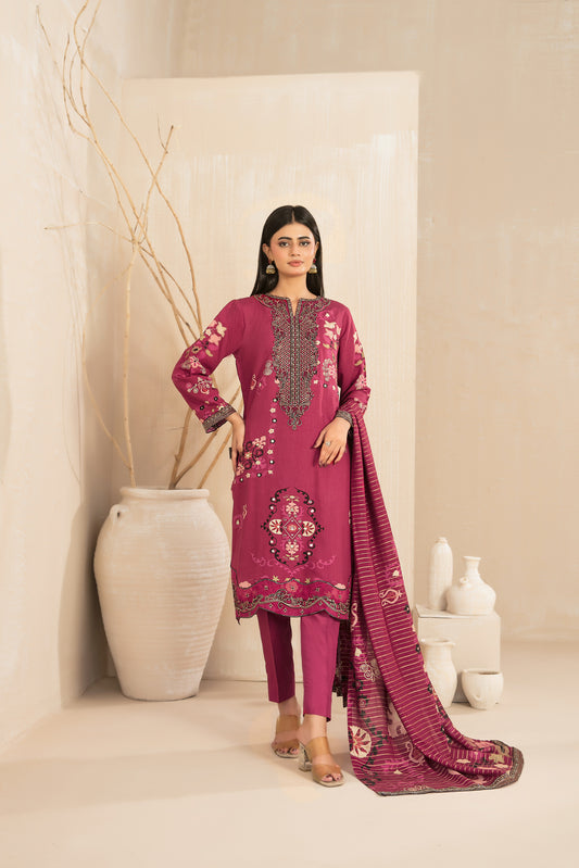 IORA 3pcs Un-Stitched Emb Printed Staple [D-5518]