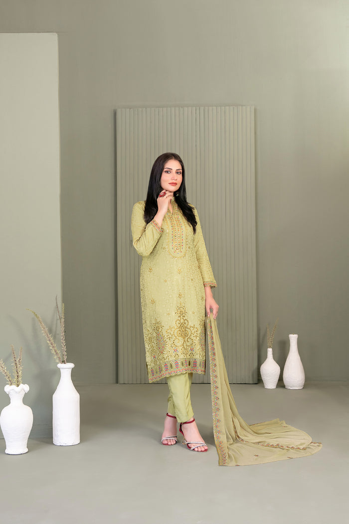 Asha 3Pcs Stitched Emb VIscose Jacquard D-5558