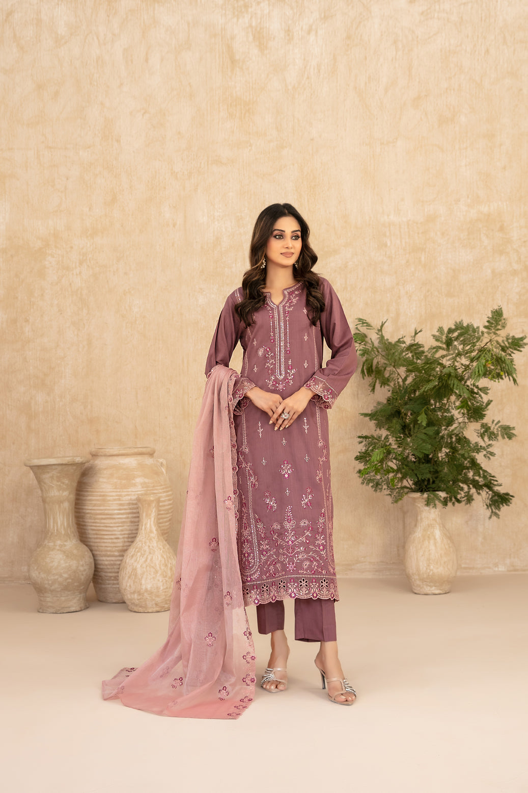 WYRA 3pcs Un-Stitched Emb Viscose [D-5865]