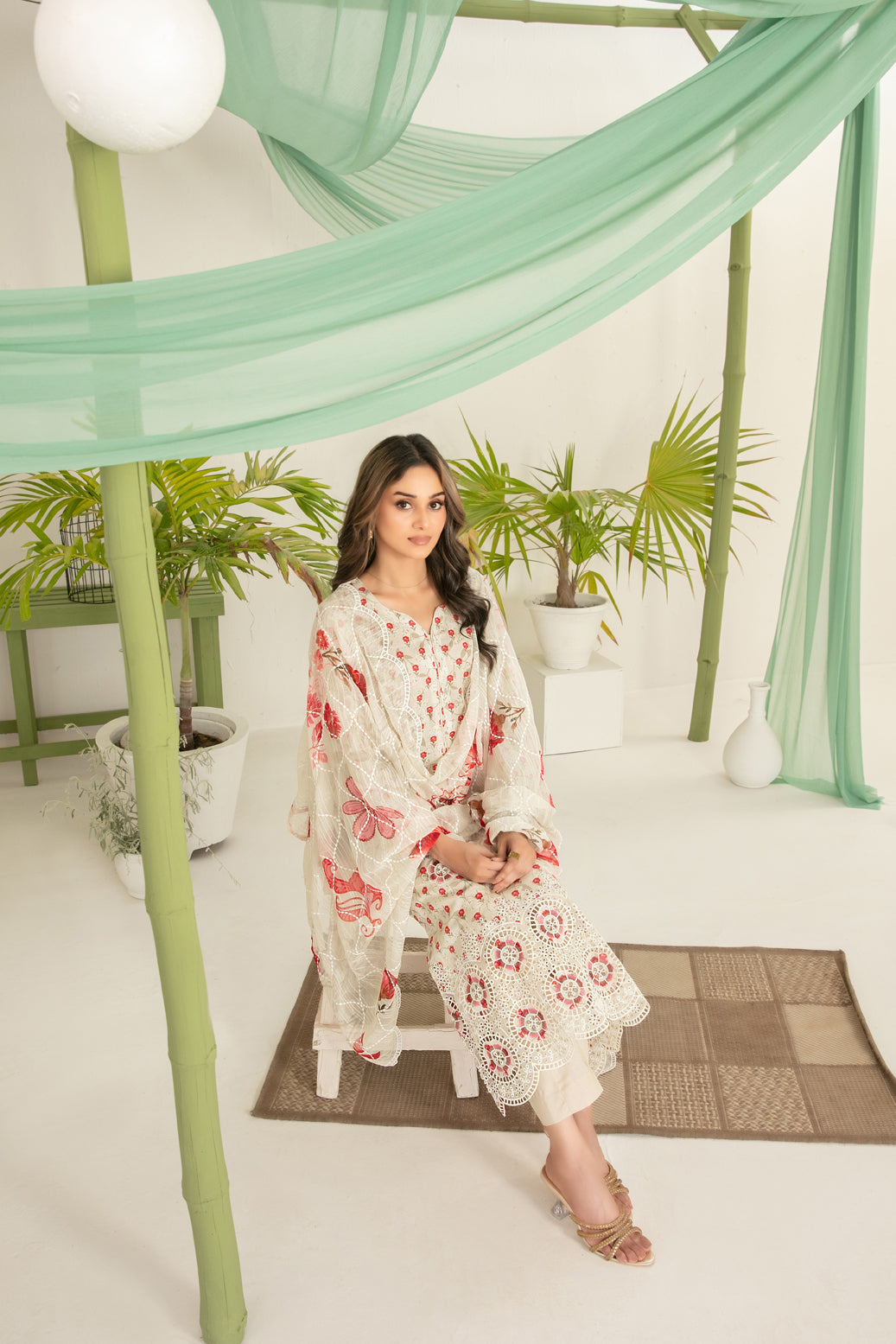 Sionya 3pcs Un-Stitched Emb Printed Lawn [D-4088]