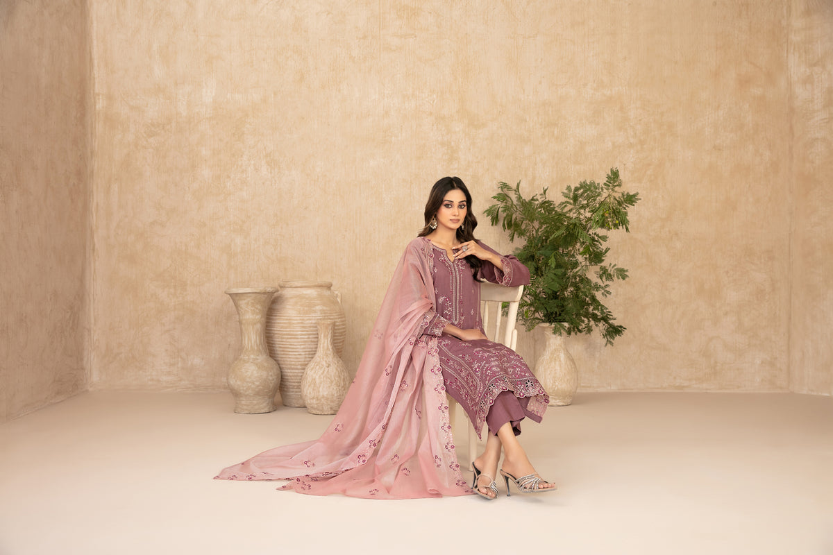 WYRA 3pcs Un-Stitched Emb Viscose [D-5865]