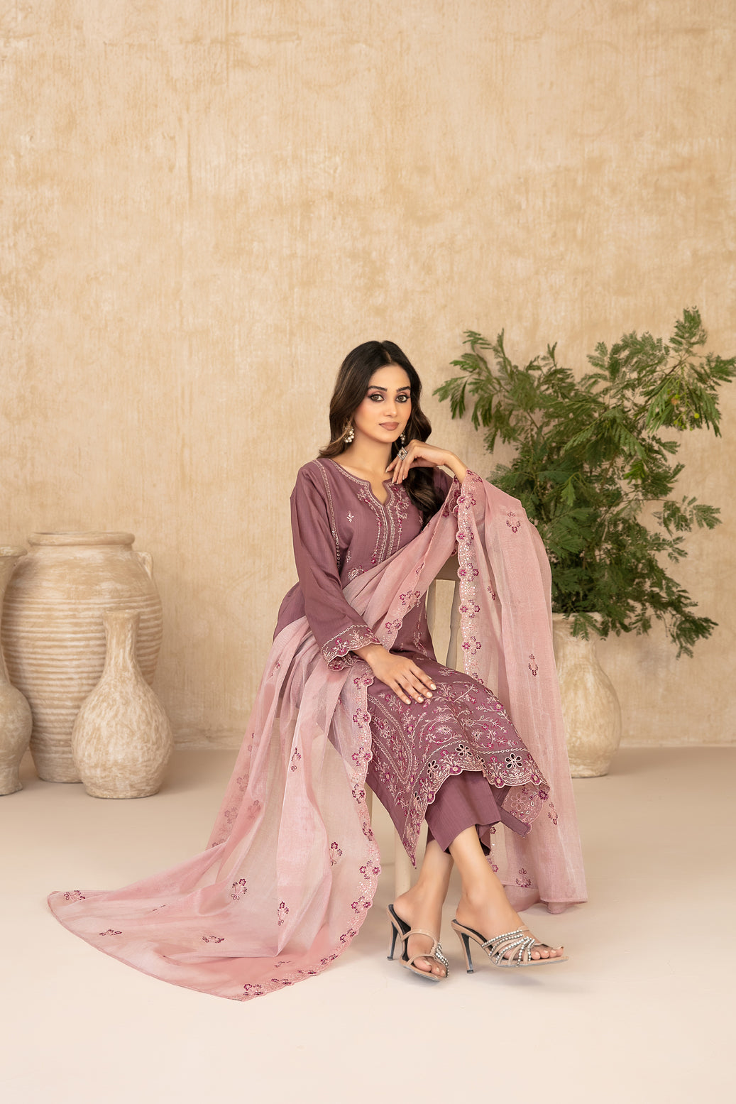 WYRA 3pcs Un-Stitched Emb Viscose [D-5865]
