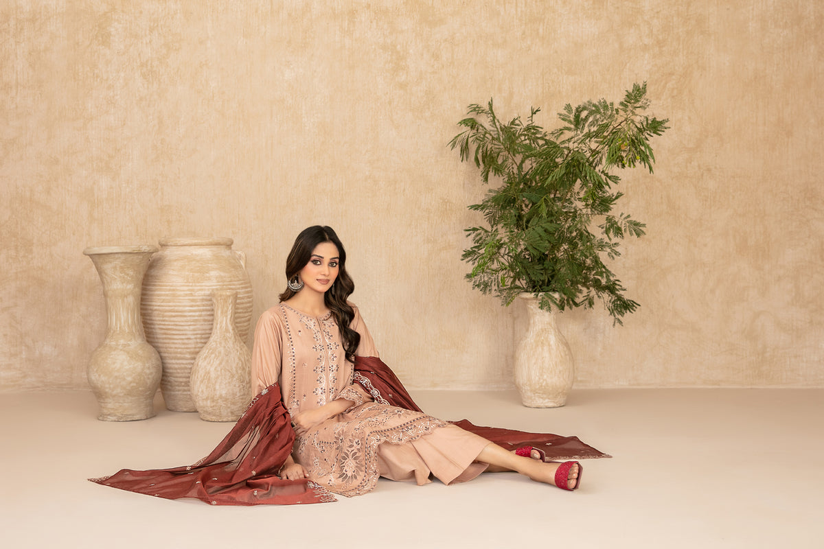 WYRA 3pcs Un-Stitched Emb Viscose [D-5864]