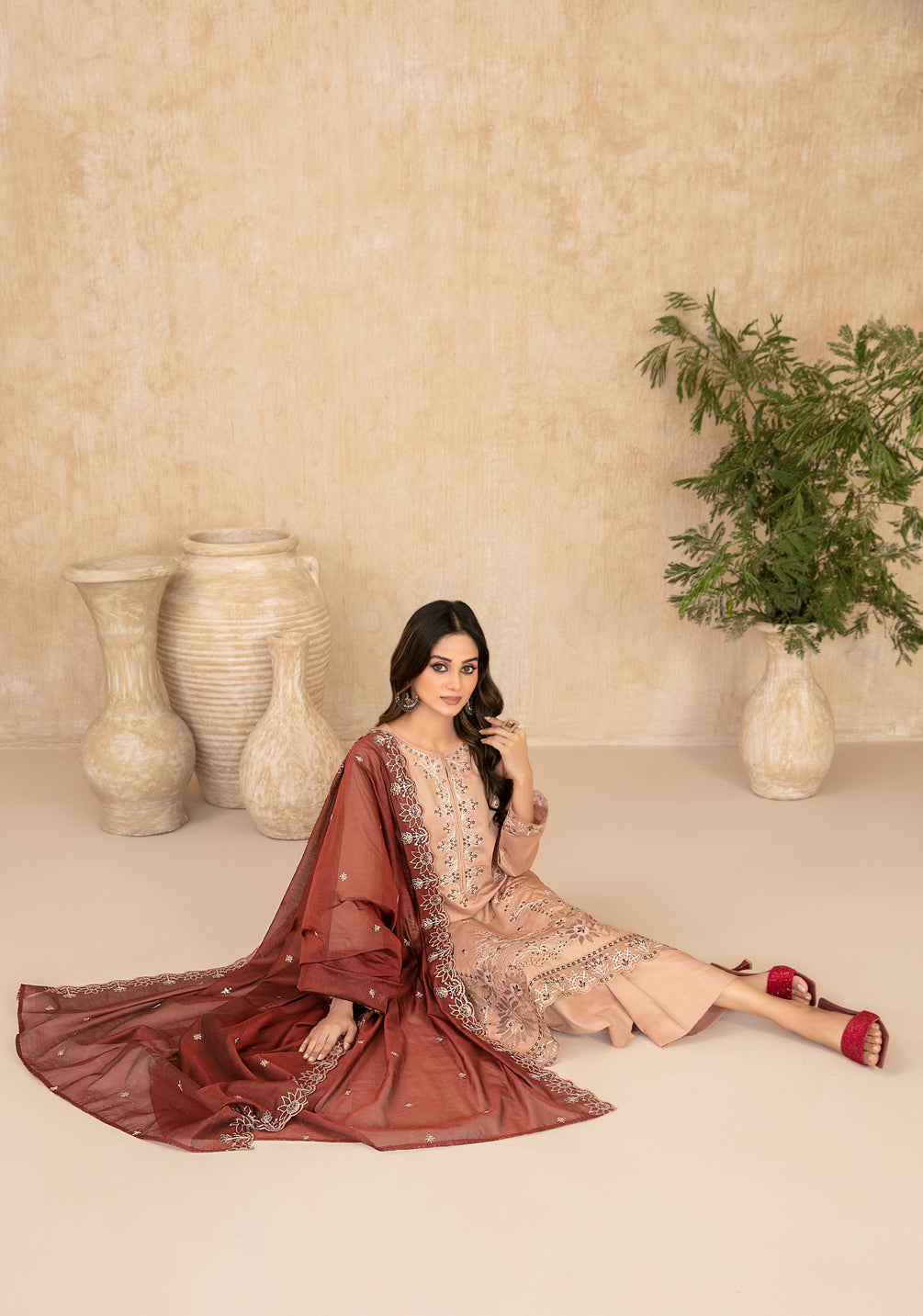 WYRA 3pcs Un-Stitched Emb Viscose [D-5864]