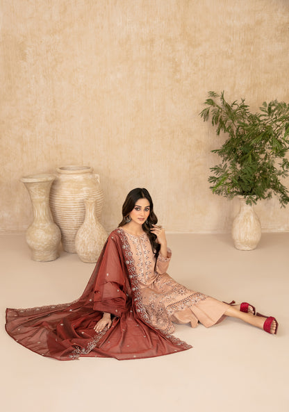 WYRA 3pcs Un-Stitched Emb Viscose [D-5864]