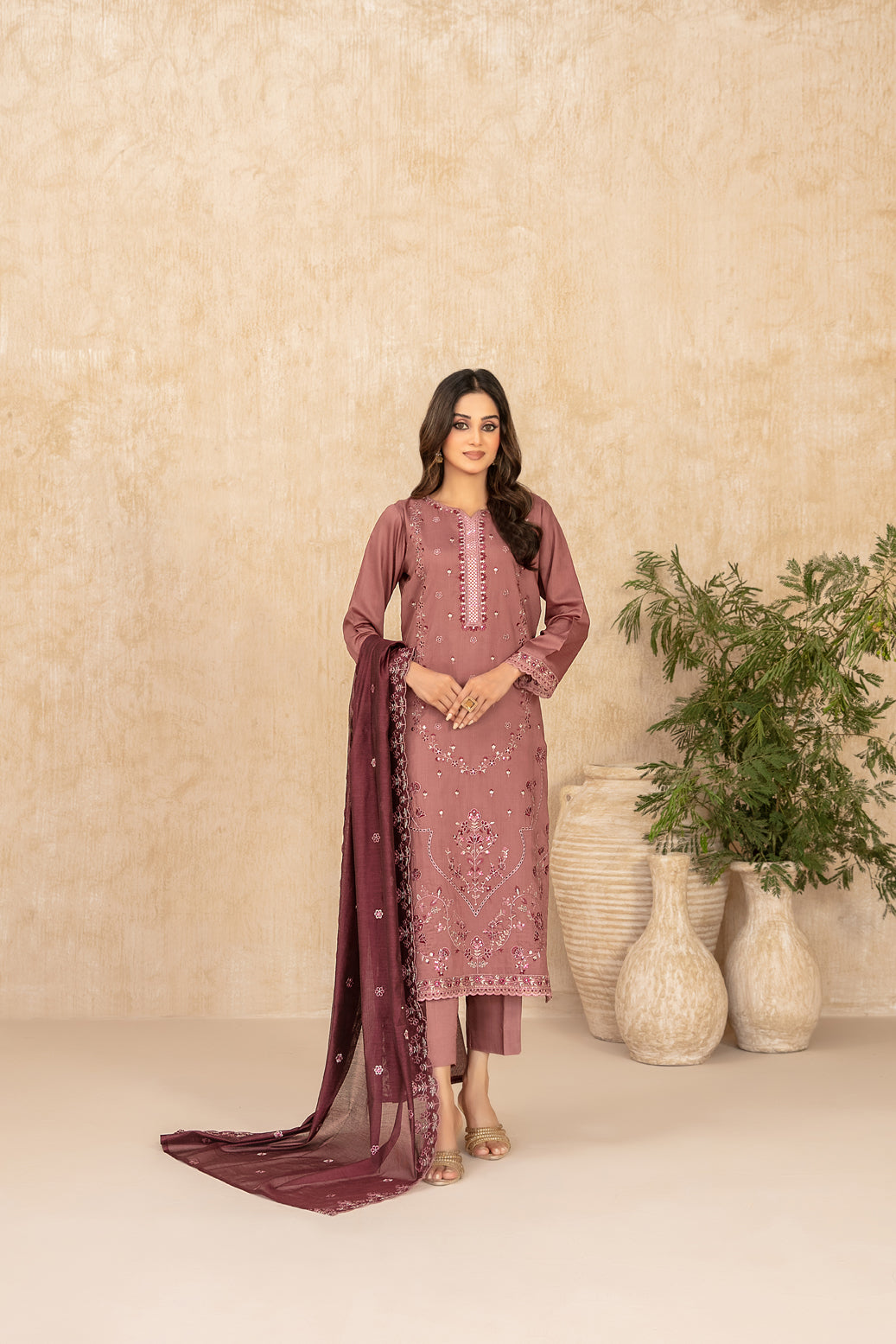 WYRA 3pcs Un-Stitched Emb Viscose [D-5860]