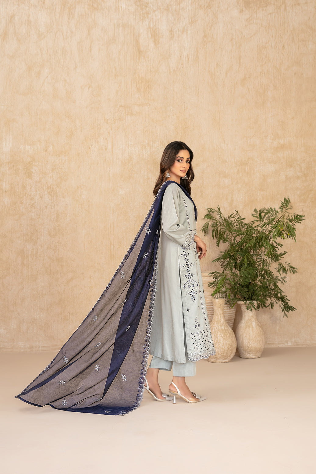 WYRA 3pcs Un-Stitched Emb Viscose [D-5858]