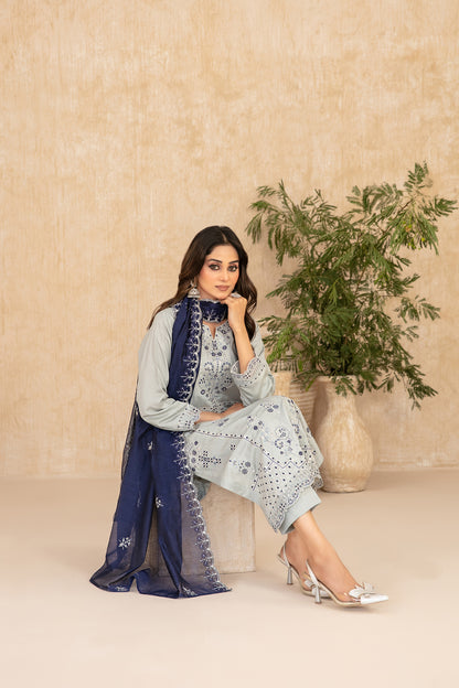WYRA 3pcs Un-Stitched Emb Viscose [D-5858]