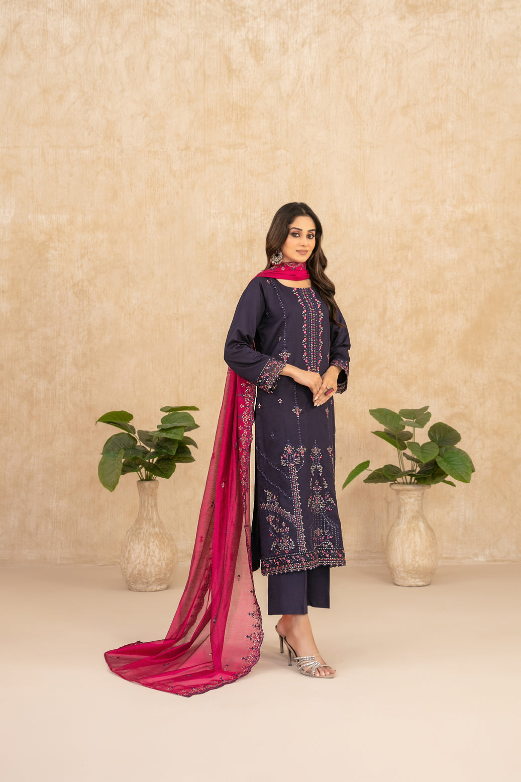 WYRA 3pcs Un-Stitched Emb Viscose [D-5866]