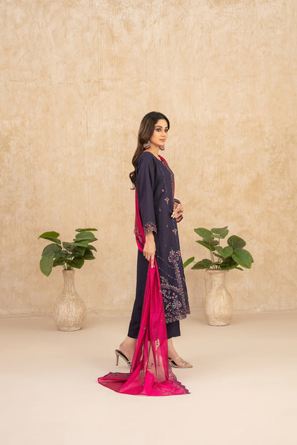 WYRA 3pcs Un-Stitched Emb Viscose [D-5866]