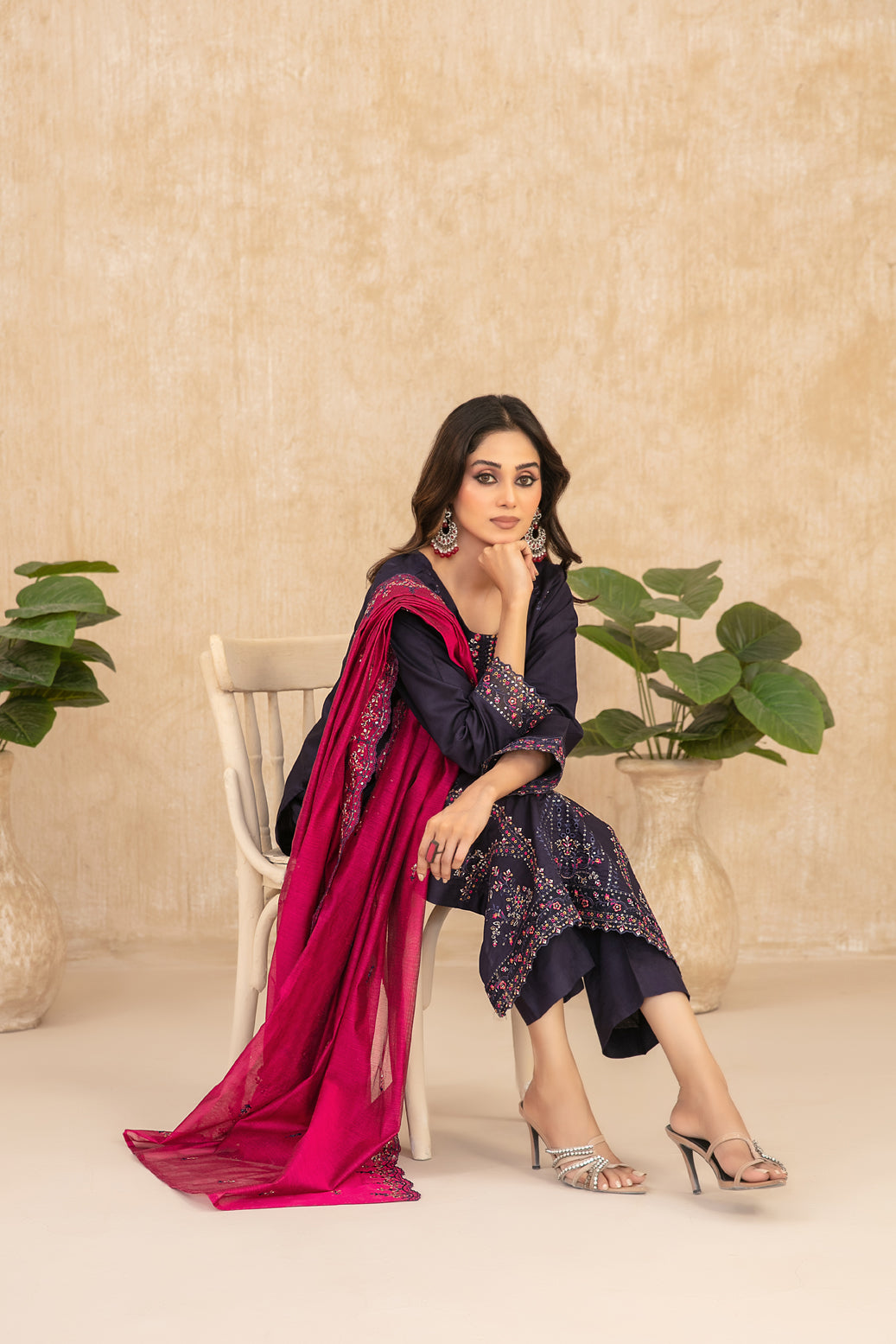 WYRA 3pcs Un-Stitched Emb Viscose [D-5866]