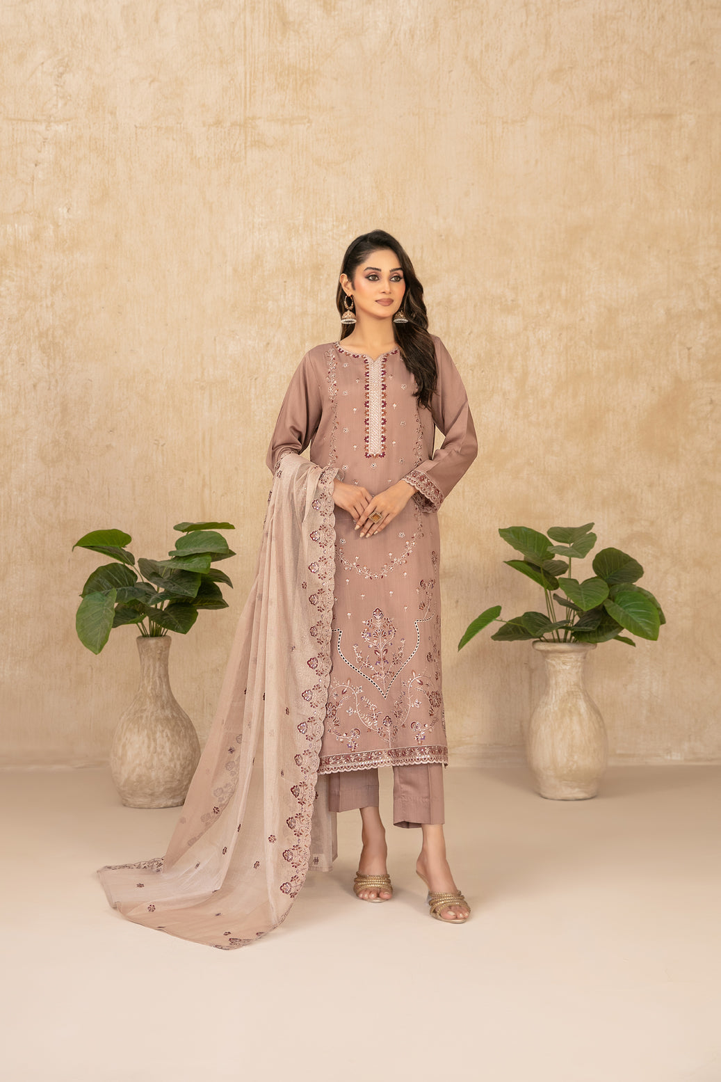WYRA 3pcs Un-Stitched Emb Viscose [D-5861]