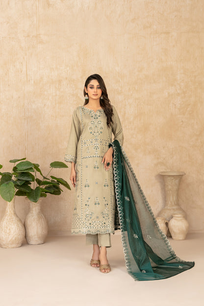 WYRA 3pcs Un-Stitched Emb Viscose [D-5857]