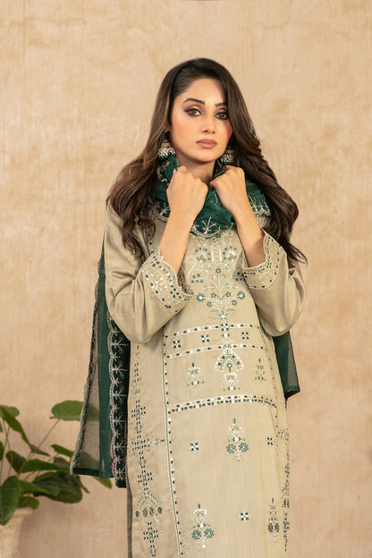 WYRA 3pcs Un-Stitched Emb Viscose [D-5857]