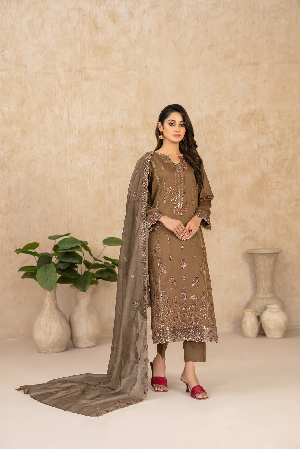 WYRA 3pcs Un-Stitched Emb Viscose [D-5859]