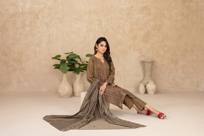 WYRA 3pcs Un-Stitched Emb Viscose [D-5859]