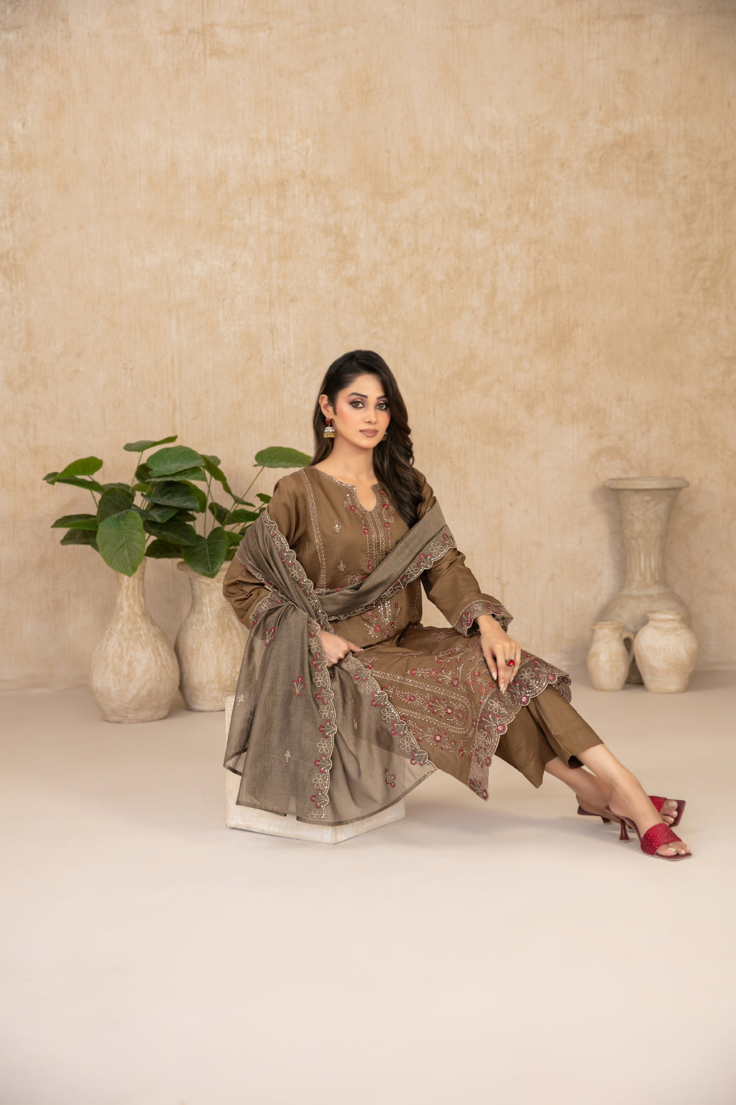 WYRA 3pcs Un-Stitched Emb Viscose [D-5859]