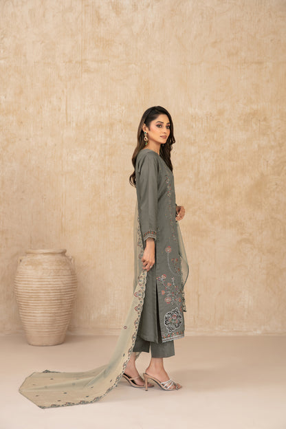 WYRA 3pcs Un-Stitched Emb Viscose [D-5862]