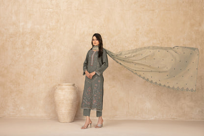 WYRA 3pcs Un-Stitched Emb Viscose [D-5862]