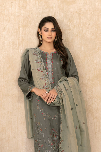 WYRA 3pcs Un-Stitched Emb Viscose [D-5862]