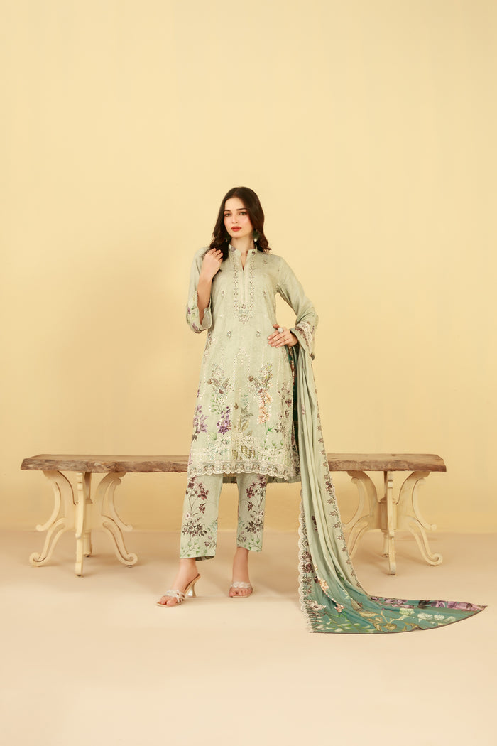 Farda 3pcs Stitched Emb Printed Staple [D-4431]