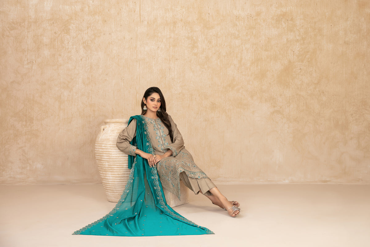 WYRA 3pcs Un-Stitched Emb Viscose [D-5863]