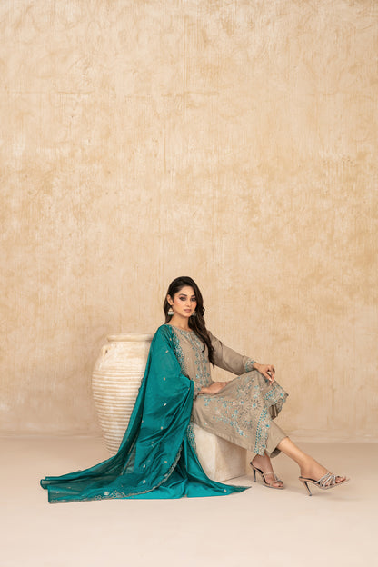 WYRA 3pcs Un-Stitched Emb Viscose [D-5863]