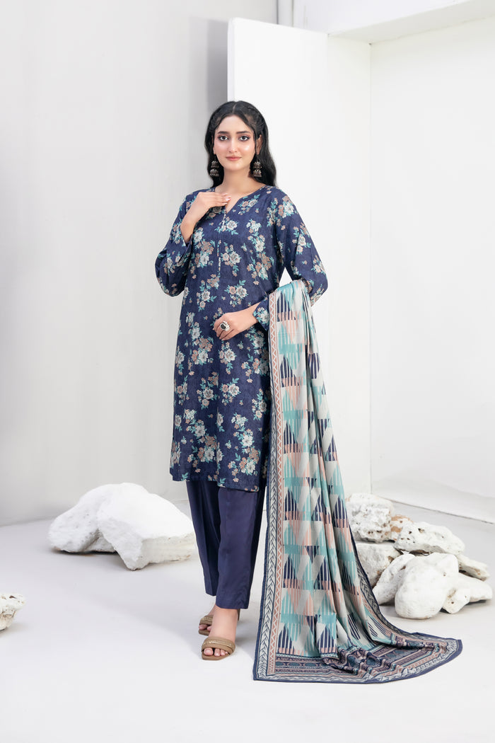 NYHA 3pcs Stitched Printed Staple [D-4763]