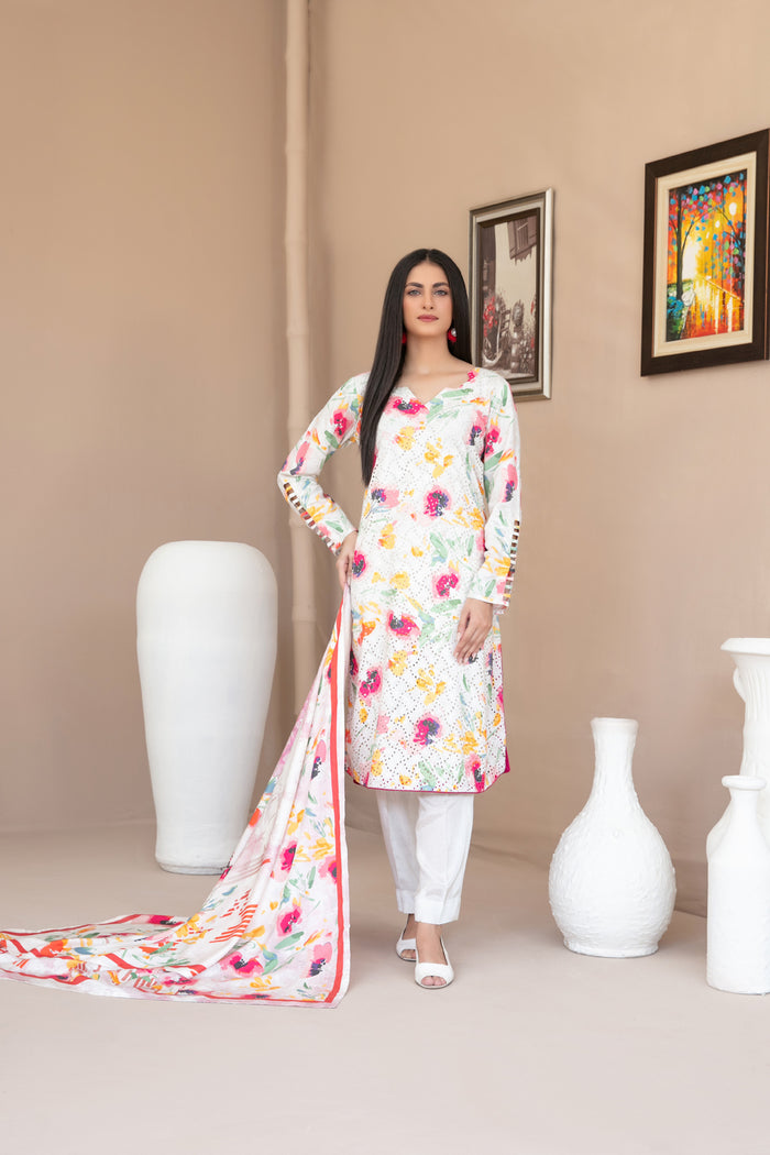 Abir 3pcs Embroidered Printed Viscose [D-5361]