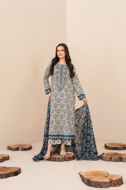 Tyla 3pcs Un-Stitched Emb Printed Lawn [D-4275]