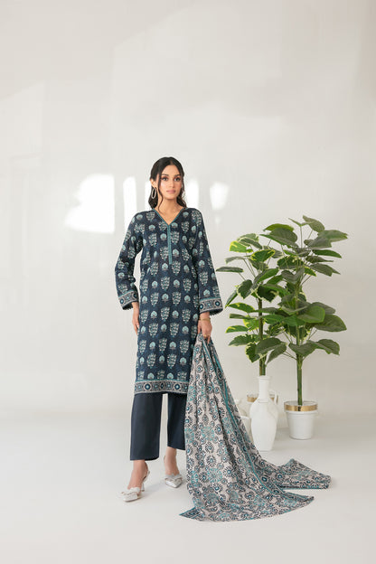 Mehza 3pcs Stitched Printed Lawn [D-3241]