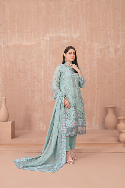 SAFAQ 3pcs Un-Stitched Emb Munar Khadi [D-5050]