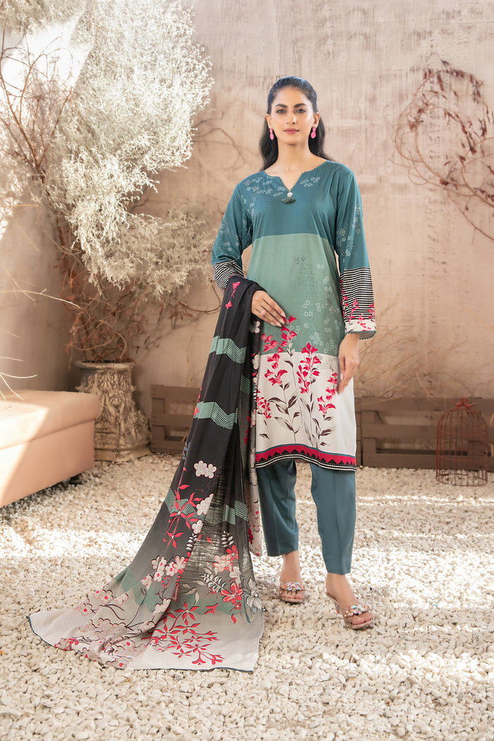 Rasha V2 3pcs Stitched Printed Staple [D-5077]