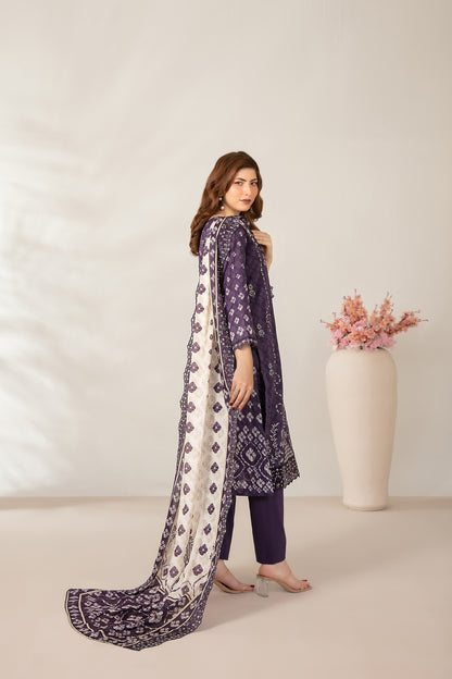 Mamora 3Pcs Unstitched Emb  Printed Lawn [D-3757]