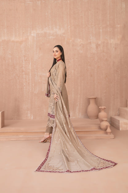 SAFAQ 3pcs Un-Stitched Emb Munar Khadi [D-5048]