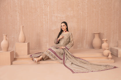 SAFAQ 3pcs Un-Stitched Emb Munar Khadi [D-5048]