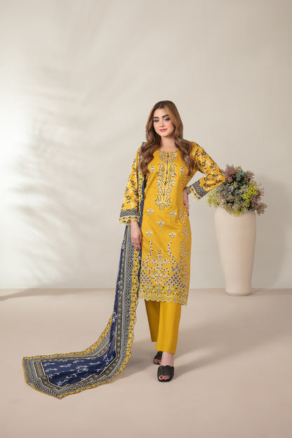 Mamora 3Pcs Unstitched Emb Printed Lawn [D-3753]